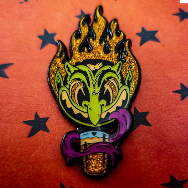 Burning Brewski Enamel Pin