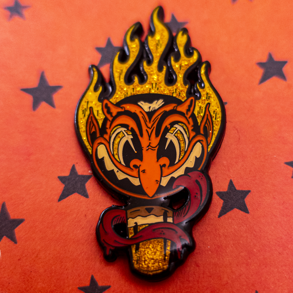 Burning Brewski Enamel Pin