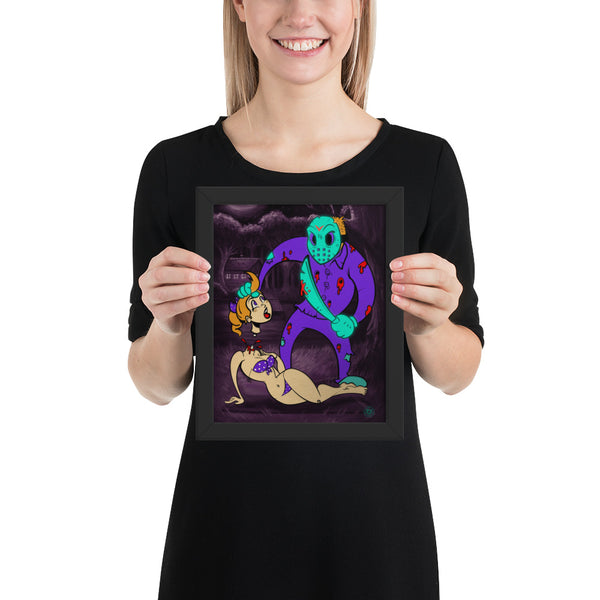 Gamer Jason in Toon Town - Framed poster