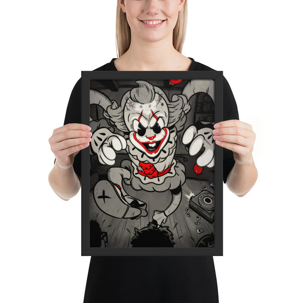 Dancing Clown of Derry - Framed poster