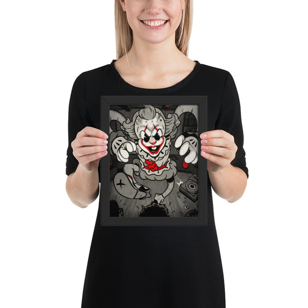 Dancing Clown of Derry - Framed poster