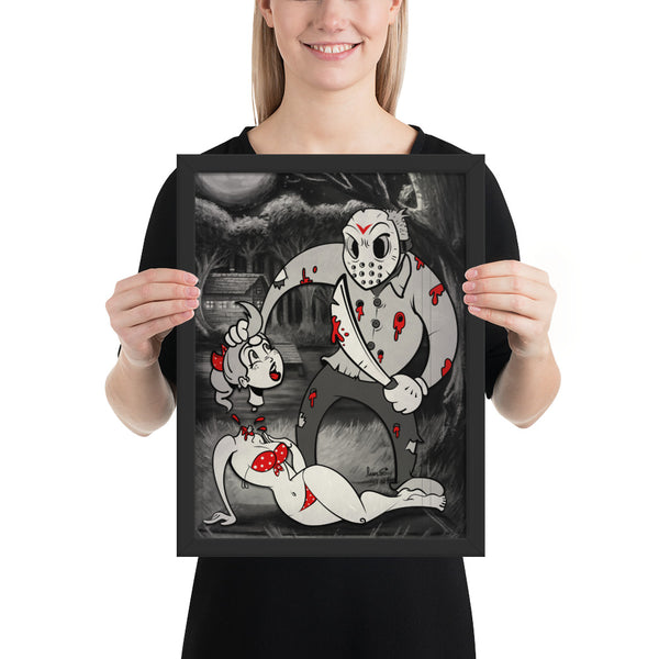 Jason In Toon Town - Framed poster