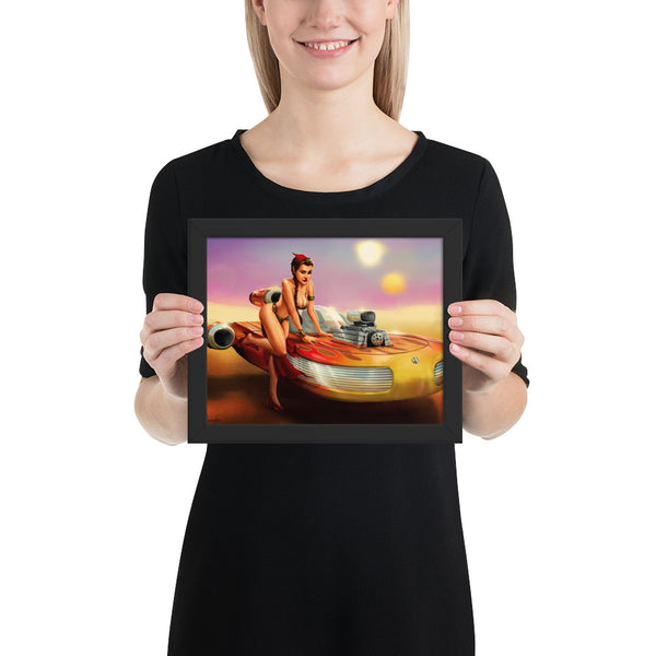 Hot Rod Leia - Framed poster