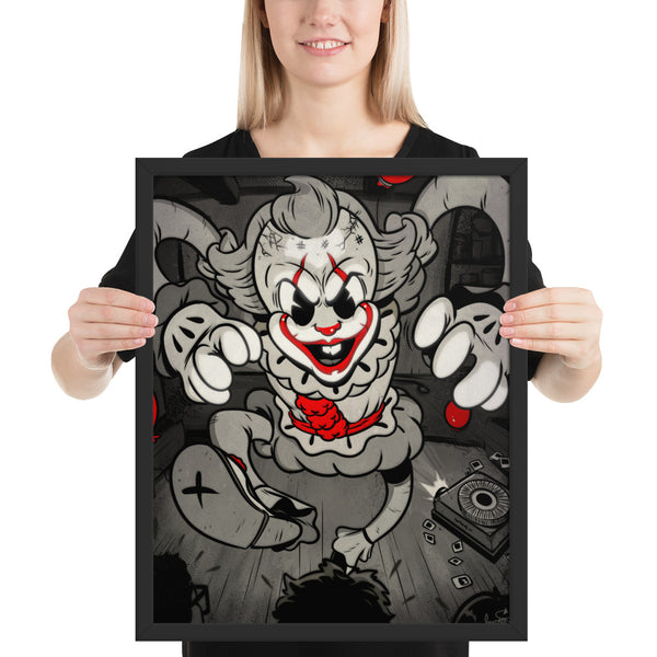 Dancing Clown of Derry - Framed poster