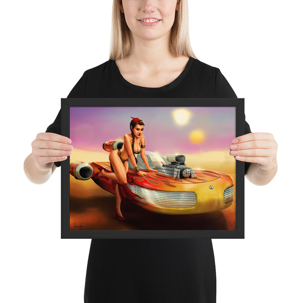 Hot Rod Leia - Framed poster