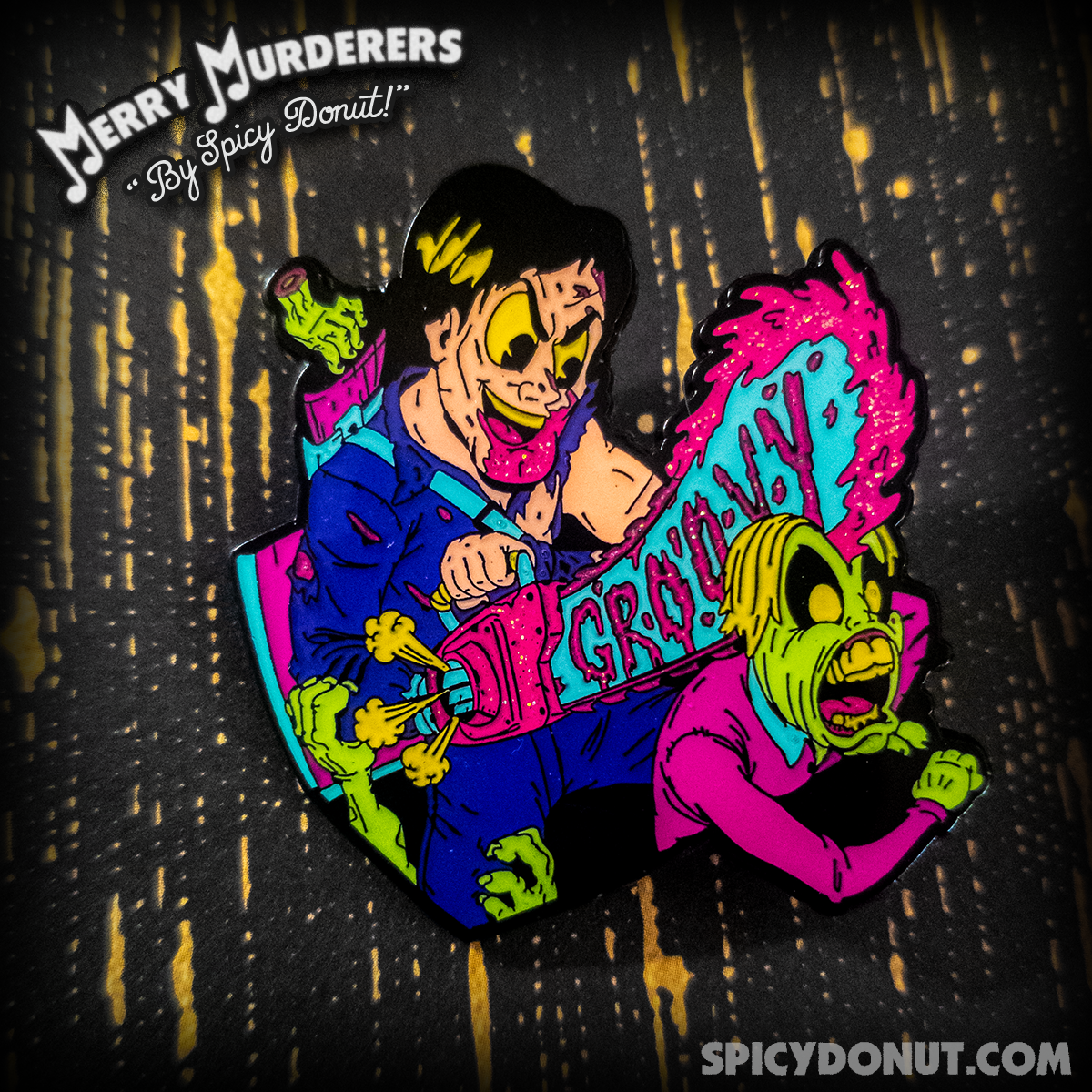 Groovy Ash Enamel Pin – Spicy Donut Shop