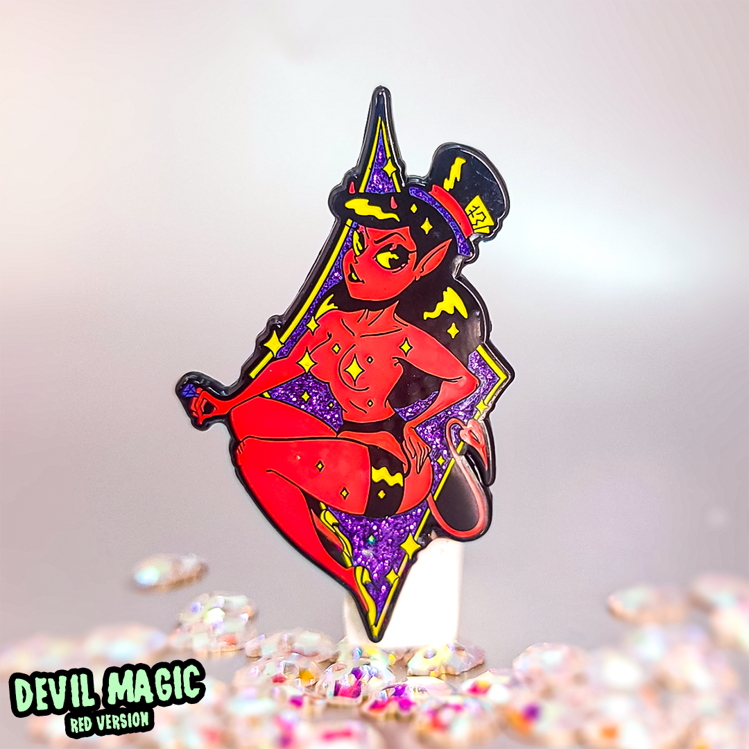 Devil Magic Red- Devilish Delight Enamel Pin