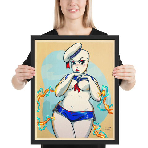 Stay Puft Pinup - Framed poster