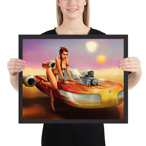 Hot Rod Leia - Framed poster