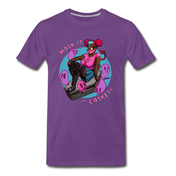 Mask it or Casket - Men's Premium T-Shirt - purple